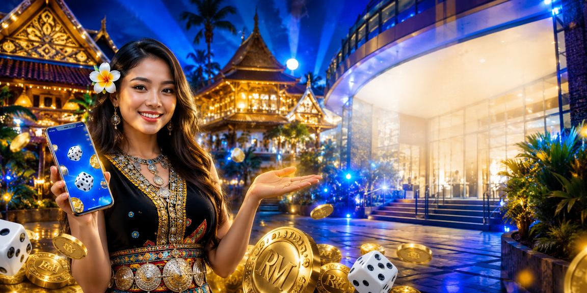 Permainan dadu dan loteri gaya Malaysia di Sarawak dengan suasana perayaan tempatan